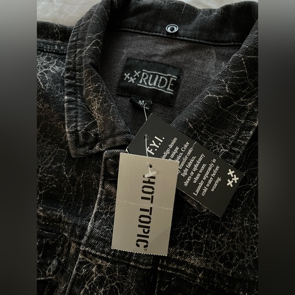 NWT RUDE Black Crinkley Wash, Medium, Ride The Lightening ⚡️ - Picture 3 of 4